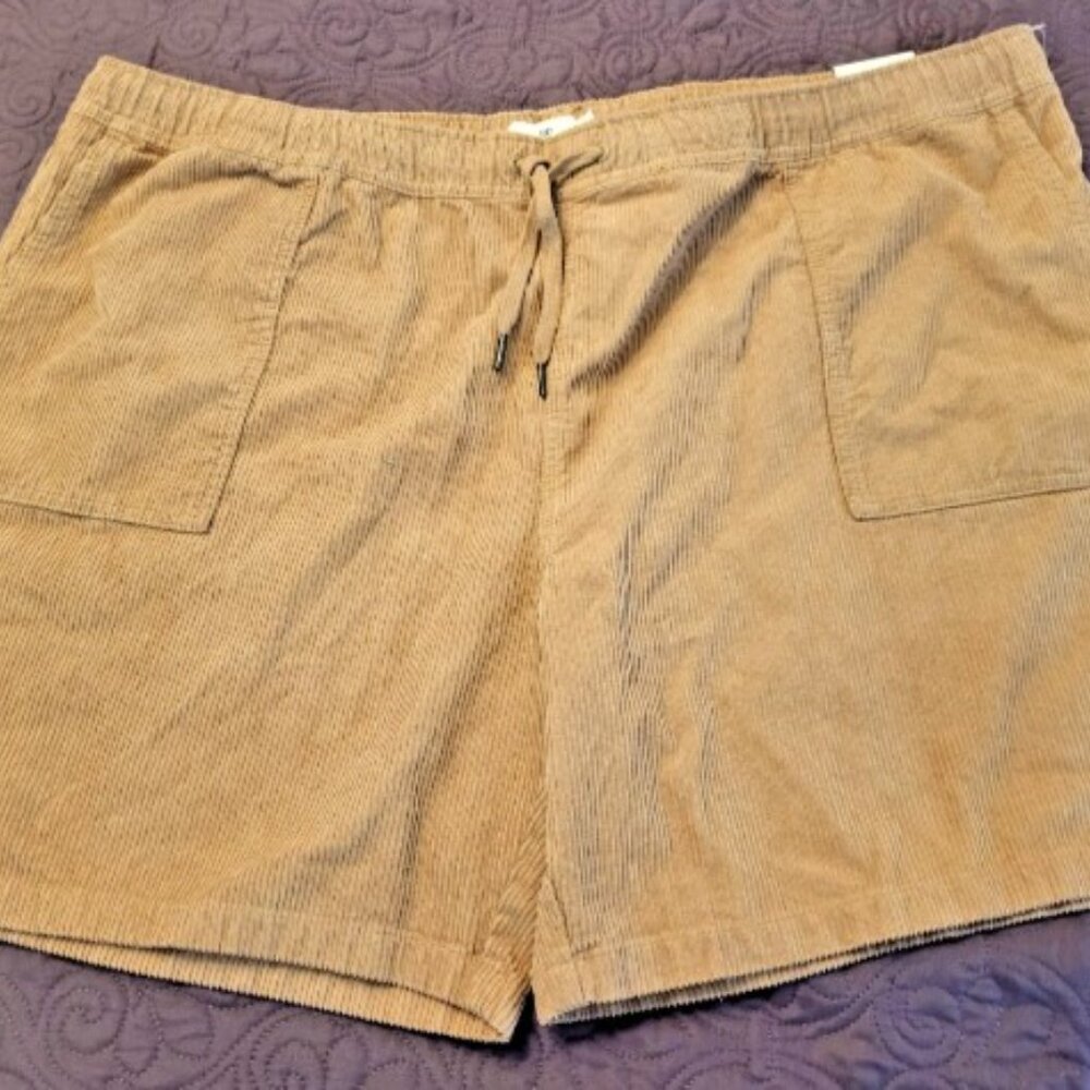 NWT BP Nordstroms Tan Camel Corduroy Drawstring Pull-On Shorts Mens Plus 4XL